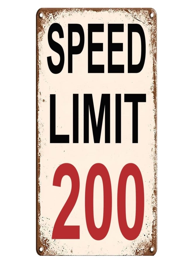 VSIIKO Man Cave Decor Race Car Posters For Men Bedroom Garage Accessories Funny Metal Tin Signs Room Stuff Wall Decor Speed Limit 200 Sign 8x12 Inch - Image 1